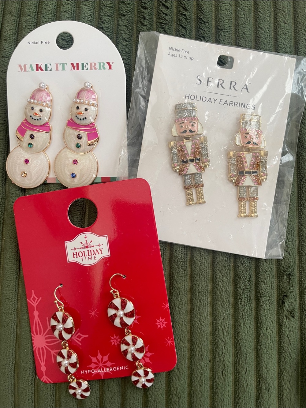 Hypoallergenic Holiday Drop Earring Bundle